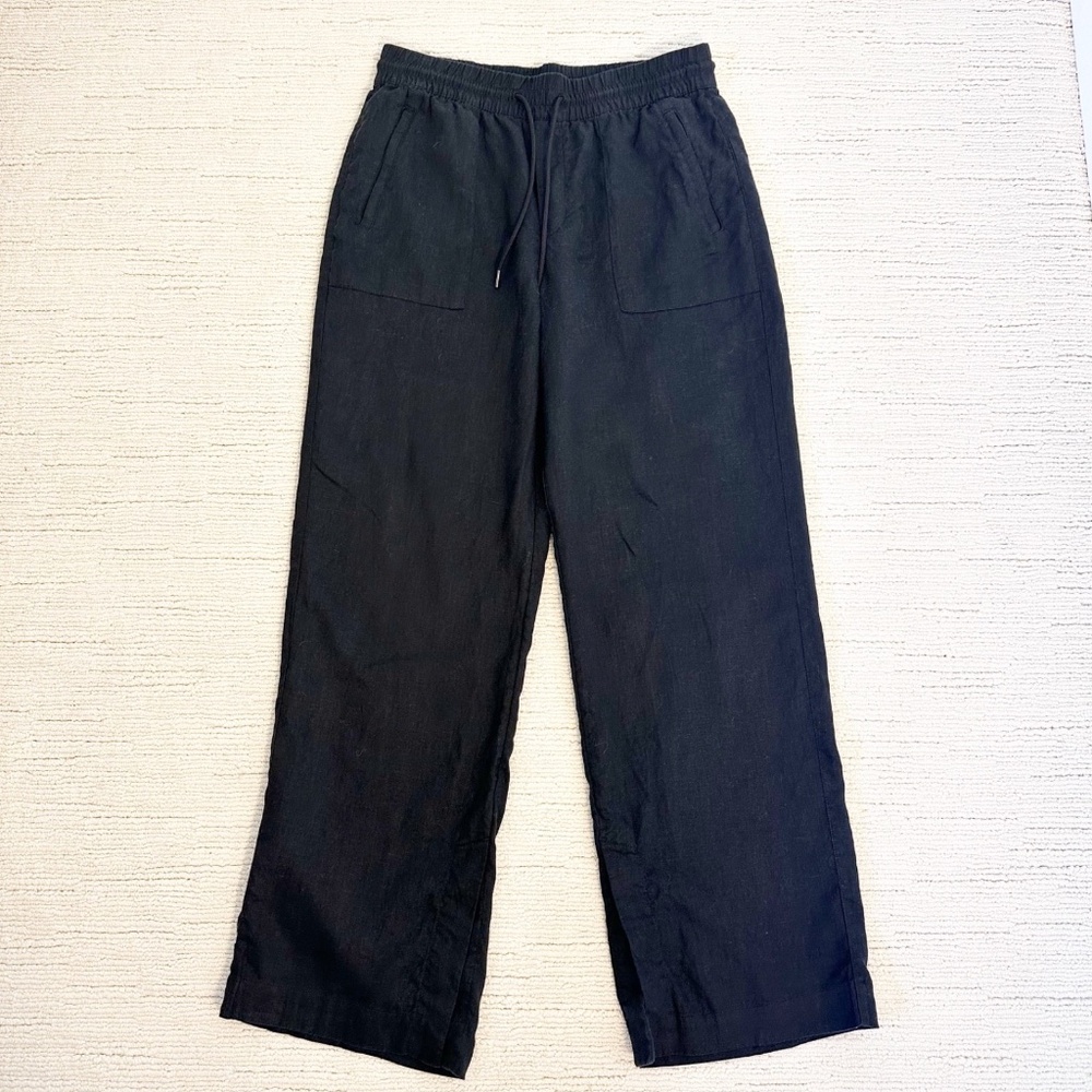 Athleta Wide Leg Drawstring Pants in Black